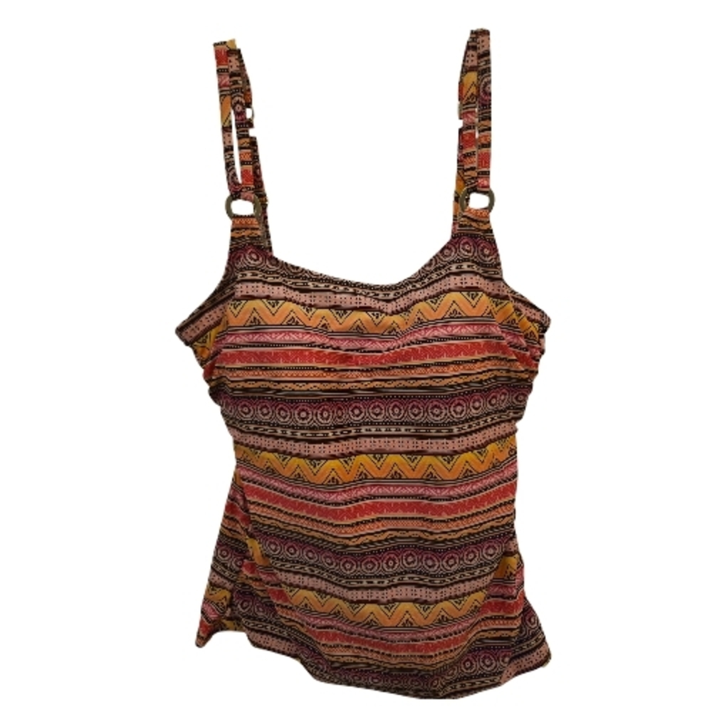 Croft & Barrow Women's Multicolor Patterned Swim Camisole SZ M